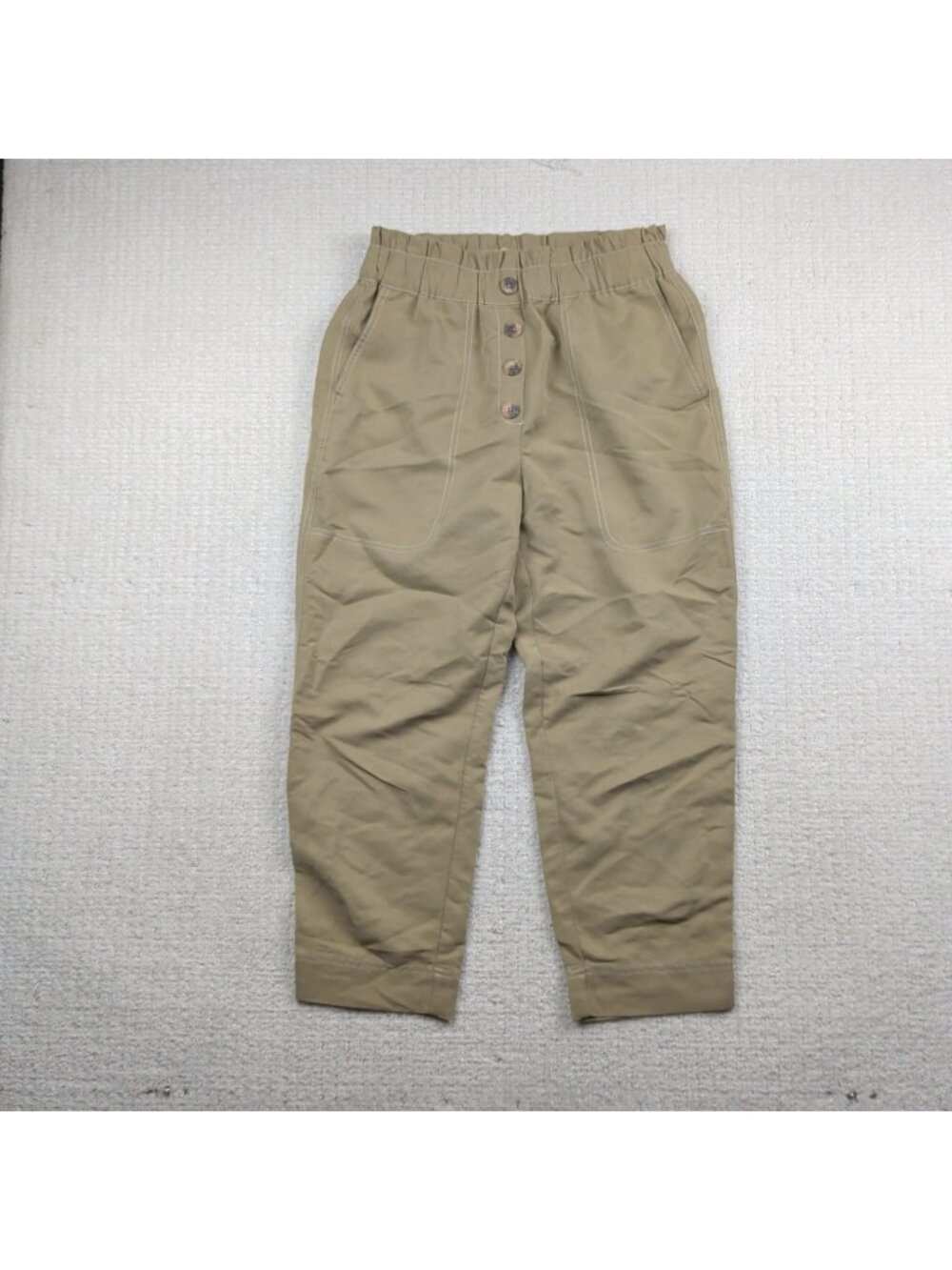 Y2K Zara Beige High Waisted Balloon Pants Drawstring Baggy Utility Bobo Sz M